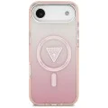 Калъф за iPhone 17 Air – с MagSafe – Guess (GUHMP17MHGTMLCGP) IML Gradient Triangle Logo – Розов