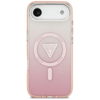 Калъф за iPhone 17 Air – с MagSafe – Guess (GUHMP17MHGTMLCGP) IML Gradient Triangle Logo – Розов