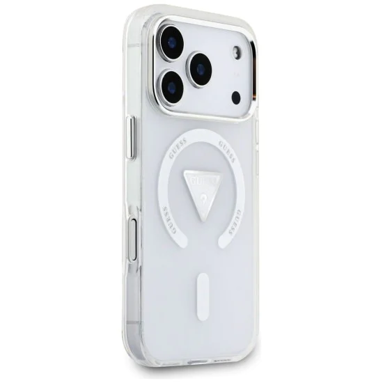 Калъф за iPhone 17 Pro – с MagSafe – Guess (GUHMP17LHGTMLCGT) IML Gradient Triangle Logo – Прозрачен