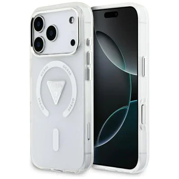Калъф за iPhone 17 Pro – с MagSafe – Guess (GUHMP17LHGTMLCGT) IML Gradient Triangle Logo – Прозрачен