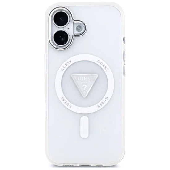 Калъф за iPhone 17 – с MagSafe – Guess (GUHMP17SHGTMLCGT) IML Gradient Triangle Logo – Прозрачен