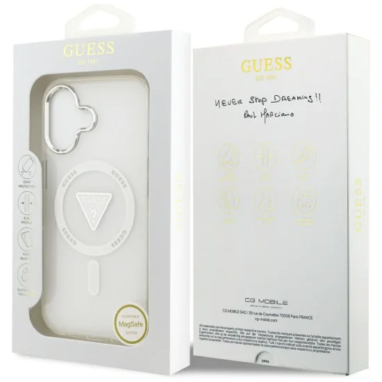 Калъф за iPhone 17 – с MagSafe – Guess (GUHMP17SHGTMLCGT) IML Gradient Triangle Logo – Прозрачен