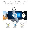 Докинг станция 4в1 – Yesido HB17 – Type-C → 1× USB3.0, 3× USB2.0, Plug&Play, 5Gbps, алуминий – Сива