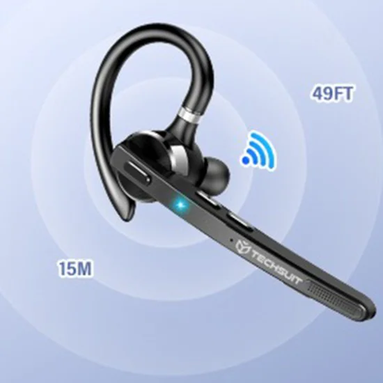 Bluetooth Хендсфри – Techsuit TalkZen G9 – BT 5.1, Двойно Шумопотискане, 500mAh, 72ч – Черен