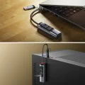 Докинг станция 4 в 1 – Yesido HB19 – USB/Type-C → 3× USB + USB-C, fast charge, 5Gbps – Сив
