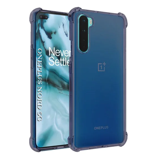 Калъф за OnePlus Nord 5G - Techsuit - Удароустойчив Clear Silicone - Опушено Черен
