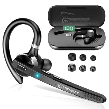 Bluetooth Хендсфри – Techsuit TalkZen G9 – BT 5.1, Двойно Шумопотискане, 500mAh, 72ч – Черен