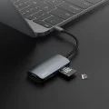 Докинг станция 7в1 – Yesido HB16 – Type-C → USB3.0, 2× USB2.0, TF/SD, VGA, USB-C, 5Gbps, PD100W – Сива