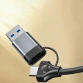 Докинг станция – Yesido HB21 – USB/Type-C → 3× USB + USB-C + RJ45 1000M, PD100W, 5Gbps – Сив