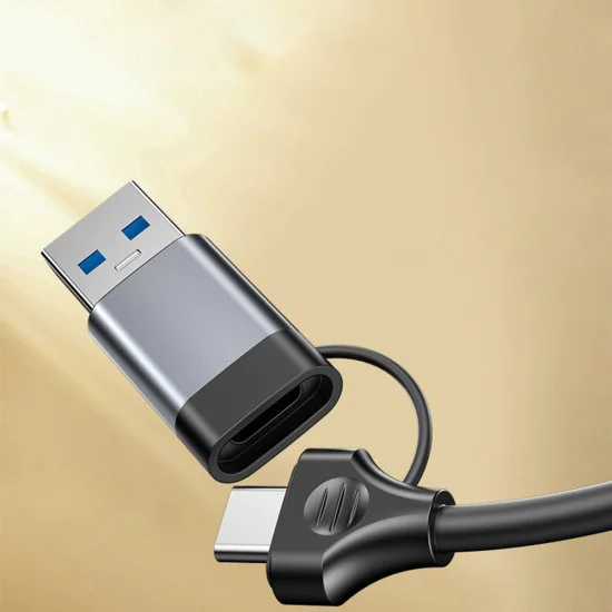 Докинг станция – Yesido HB21 – USB/Type-C → 3× USB + USB-C + RJ45 1000M, PD100W, 5Gbps – Сив