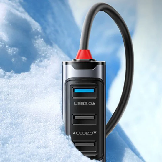 Докинг станция – Yesido HB21 – USB/Type-C → 3× USB + USB-C + RJ45 1000M, PD100W, 5Gbps – Сив