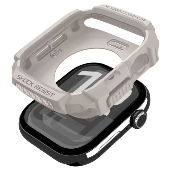Калъф за Apple Watch 10 / Watch 11 42mm – Spigen Rugged Armor V2 – Пясъчен
