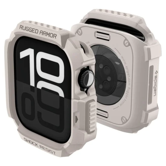 Калъф за Apple Watch 10 / Watch 11 42mm – Spigen Rugged Armor V2 – Пясъчен