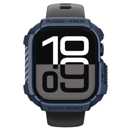 Калъф за Apple Watch 10 / Watch 11 42mm – Spigen Rugged Armor V2 – Тъмносин