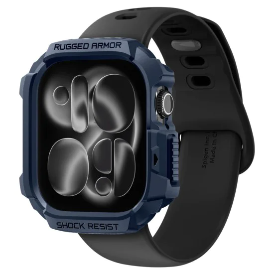 Калъф за Apple Watch 10 / Watch 11 42mm – Spigen Rugged Armor V2 – Тъмносин