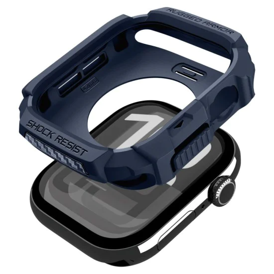 Калъф за Apple Watch 10 / Watch 11 42mm – Spigen Rugged Armor V2 – Тъмносин