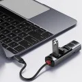 Докинг станция 5 в 1 – Yesido HB22 – Type-C → 3× USB + USB-C + HDMI, PD100W, 4K@30Hz, 5Gbps – Сив