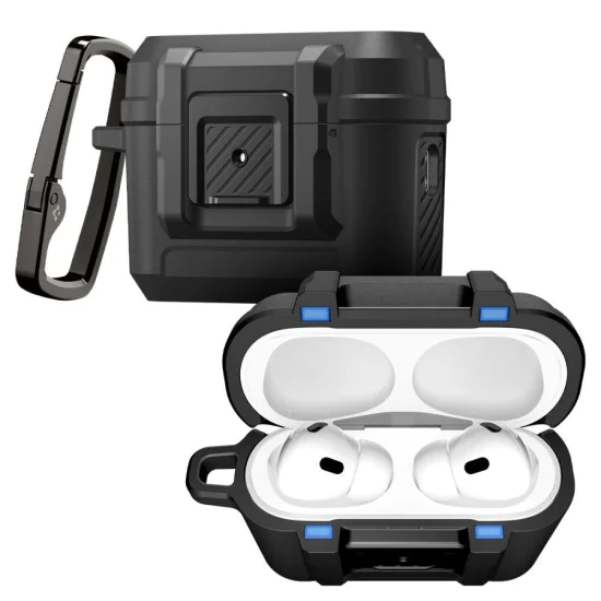 Калъф за Apple AirPods Pro 3 – Spigen Lock Fit – Матово черен