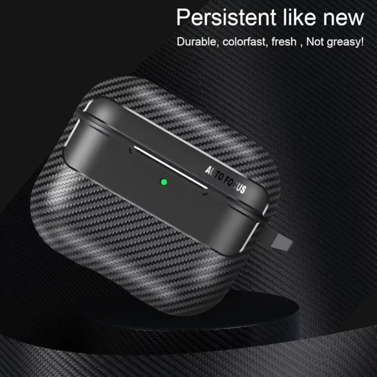 Калъф за AirPods 4 - CarbonFiber - черен