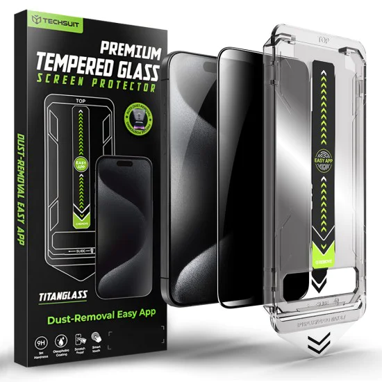 Протектор за iPhone 15 Pro - Techsuit - TitanGlass FullCover - Privacy