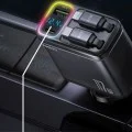 Автомобилно зарядно 4в1 – Yesido Y63 – 2× прибиращи кабели, LED светлина, fast charge 117W – Сиво