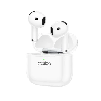 Безжични слушалки – Yesido Wireless Earbuds (TWS32) – ANC, микрофон, Bluetooth 5.4, полу-в ухо дизайн, 300mAh – Бели
