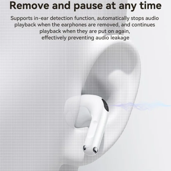 Безжични слушалки – Yesido Wireless Earbuds (TWS32) – ANC, микрофон, Bluetooth 5.4, полу-в ухо дизайн, 300mAh – Бели