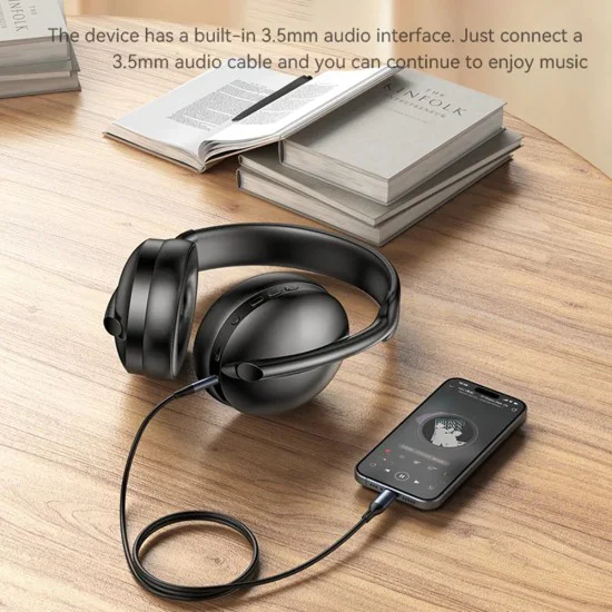 Безжични слушалки – Yesido Wireless Headphones (EP08) – Bluetooth V5.3, ANC, микрофон, 500mAh – Черни