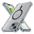 Калъф за iPhone 15 Plus - Techsuit - Удароустойчив Clear Silicone MagSafe - Опушено Черен