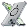 Калъф за iPhone 15 Plus - Techsuit - Удароустойчив Clear Silicone MagSafe - Опушено Черен