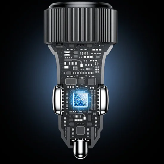Автомобилно зарядно – Yesido Y60 – включен кабел Type-C → Lightning, 38W, multi-ports – Черно