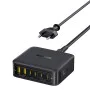 Зарядно устройство Baseus EnerFill FH21 (E0120T00) - 4x Type-C, 2x USB, 120W, GaN технология - Черно