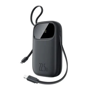 Външна батерия Baseus EnerFill FC31 (P10082106123-00) - USB, Type-C, с кабел, 22.5W, 10000mAh - Черна