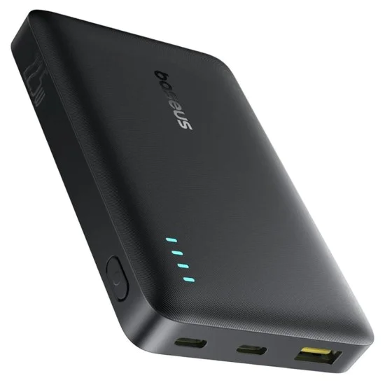 Външна батерия Baseus EnerFill FP21 (P1008210D123-00) - два порта, 10000mAh, 22.5W, тънък дизайн - Черна