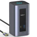 Докинг станция Baseus Nomos NU1 Air (B0114400) - 12 порта, 10Gbps, 100W PD, 4K дисплеи - Сива