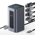Докинг станция Baseus Nomos NU1 Air (B0114400) - 12 порта, 10Gbps, 100W PD, 4K дисплеи - Сива