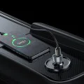 Автомобилно зарядно – Yesido Y49 – USB-A + Type-C, LED светлина, fast charge 30W – Сиво