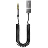 Аудио кабел Yesido YAU82 - Bluetooth Car Player, USB към Jack 3.5mm, Coil Design, Nylon Braided, 1.4m - Черен