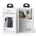 Външна батерия Yesido YP89 - Magnetic, Fast Charge, USB, Lightning, Type-C, Built-in Stand, LED Lights, 10000mAh, 22.5W - Сива