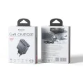 Зарядно устройство за стена Yesido YC101 - USB, 2x Type-C, GaN, Fast Charging, 65W, 5V/3A, CE, FCC, ROHS, VO - Черно