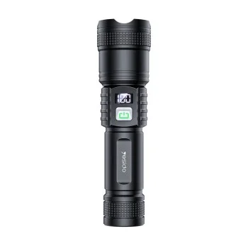 Фенер Yesido TC11 - Telescopic Zoom, White Laser LED, 3 режима, презареждаем, Digital Display, 3W, 1200mAh - Черен
