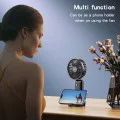Мини ръчен вентилатор Yesido YF10 - Power Bank, сгъваем, 3 нива на скорост, стойка за телефон, 4000mAh, Type-C - Черен