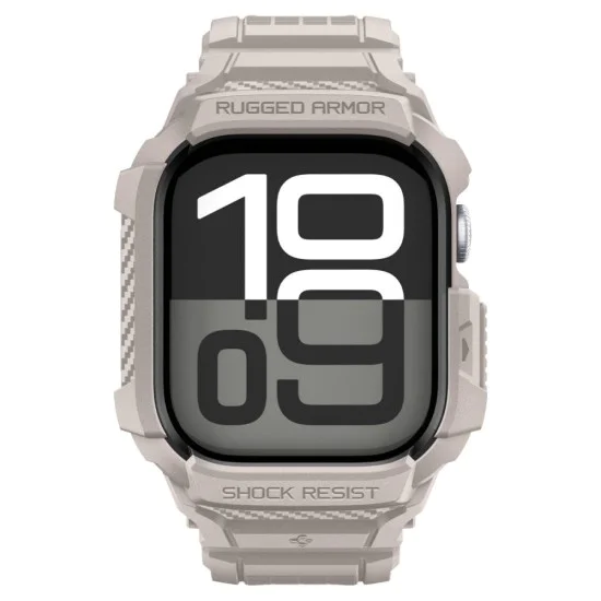 Каишка с корпус за Apple Watch 10/11 42mm - Spigen Rugged Armor Pro V2 - Бежов