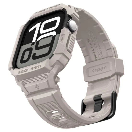 Каишка с корпус за Apple Watch 10/11 42mm - Spigen Rugged Armor Pro V2 - Бежов