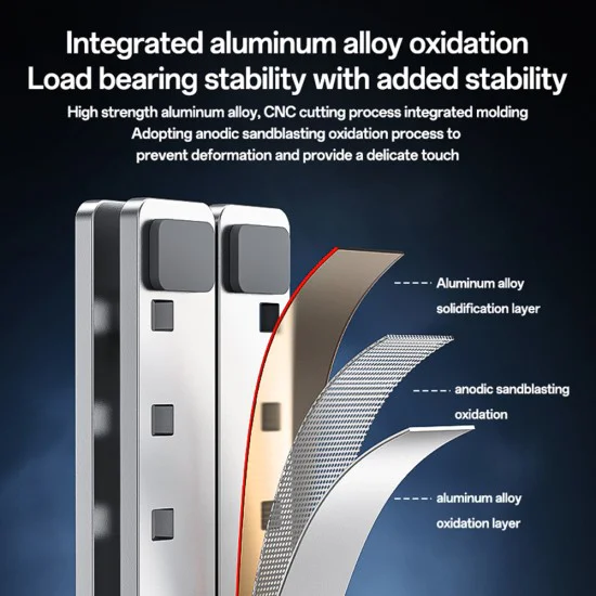 Стойка за лаптоп Yesido LP07 - Stable & Secure Design, 7-Level Height Adjustment, Aluminum Alloy, за 13-20 лаптопи - Сребриста