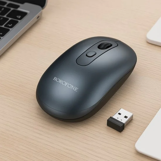 Безжична мишка – Borofone (BG13 Winner) – 2.4GHz, 1600DPI – Черен металик