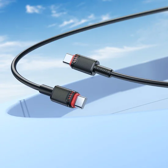 Кабел за данни / зареждане – Borofone (BX110 Beneficio Series) – Type-C към Type-C, Premium Line, Fast Charge 60W, 1m – Черен