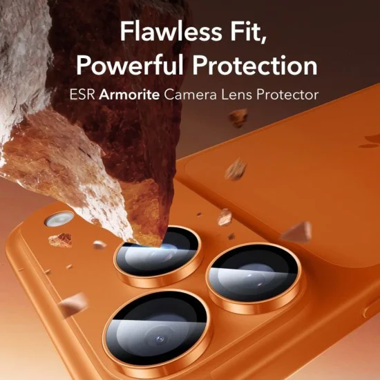 Протектори за камера за iPhone 14/15/16/17 Pro/Max - ESR Armorite - Оранжев