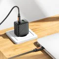 Кабел за данни / зареждане – Borofone (BX114 Silicone Series) – Type-C към Type-C, силикон, 60W, 1m – Черен