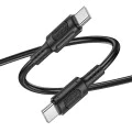 Кабел за данни / зареждане – Borofone (BX111 Feliz Series) – Type-C към Type-C, PVC, Universal 60W, 3A, 1m – Черен